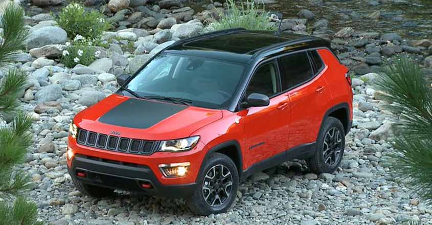 Jeep Compass Trailhawk Red - Adventurous Offroad Trip Concept. 